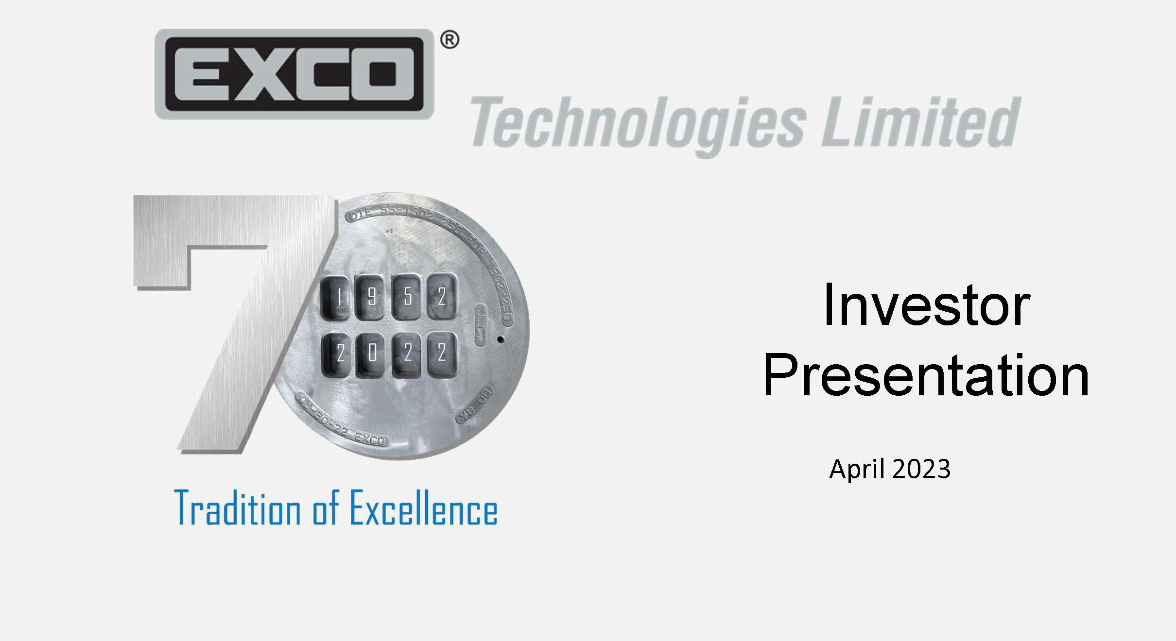 Investor Presentation April 2023 Q2