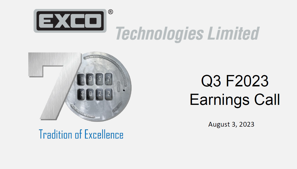 Q3 Earnings call