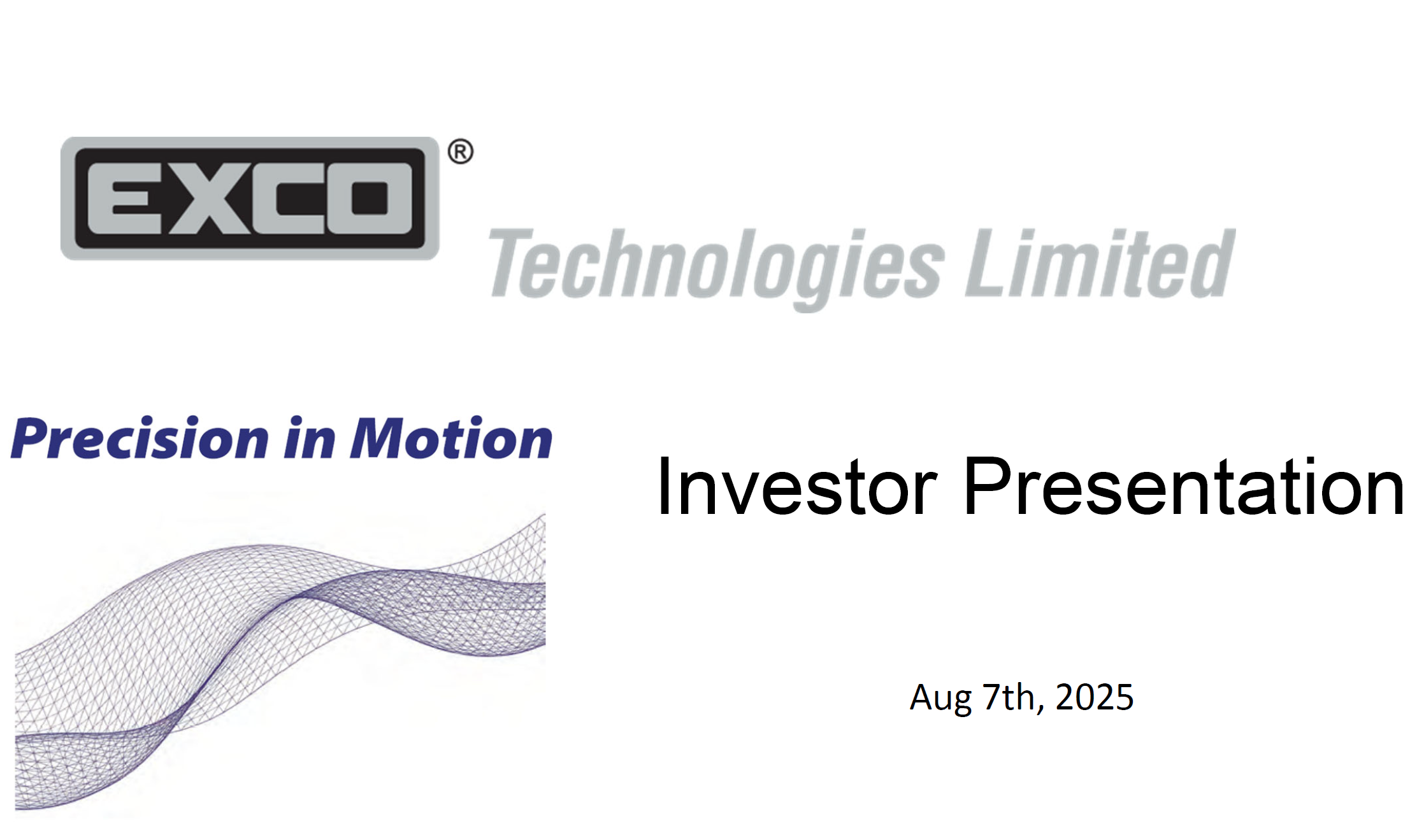 Q3 2025 Investors Presentation Cover