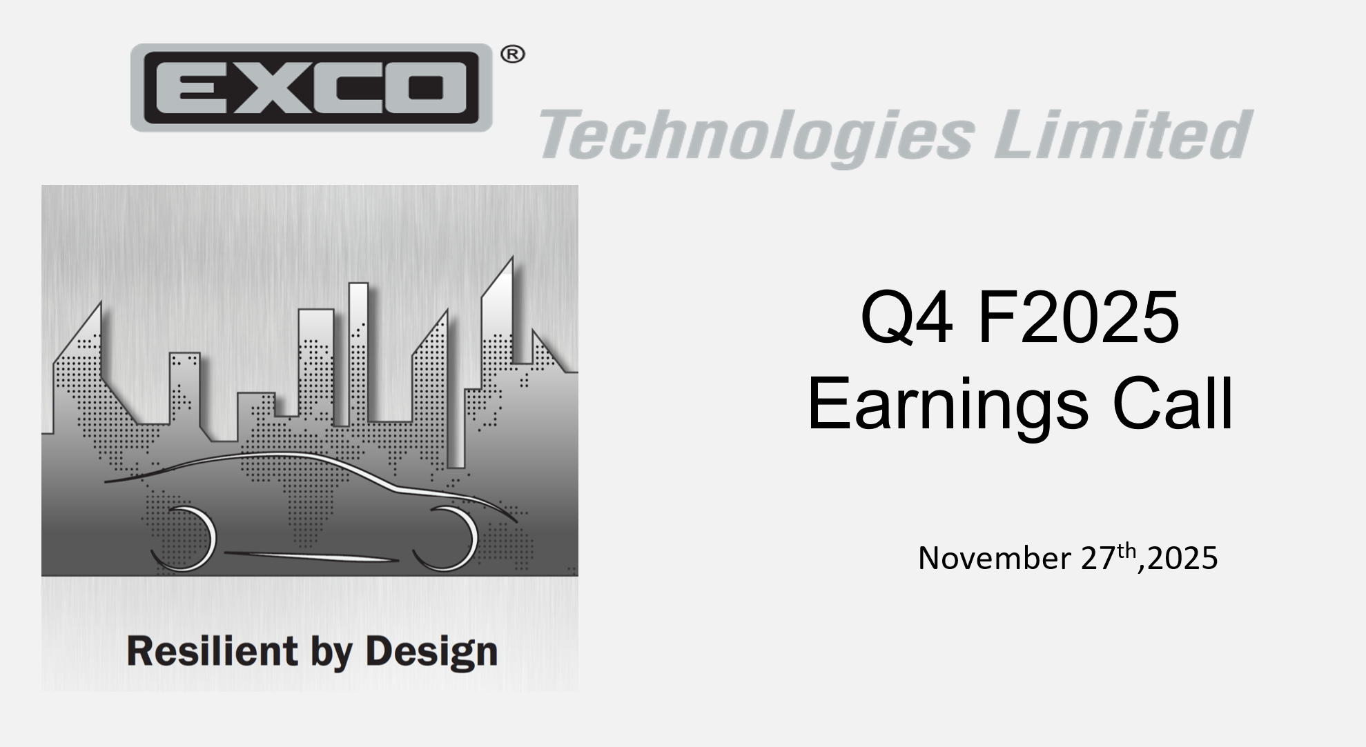 Earning Call presentation cover