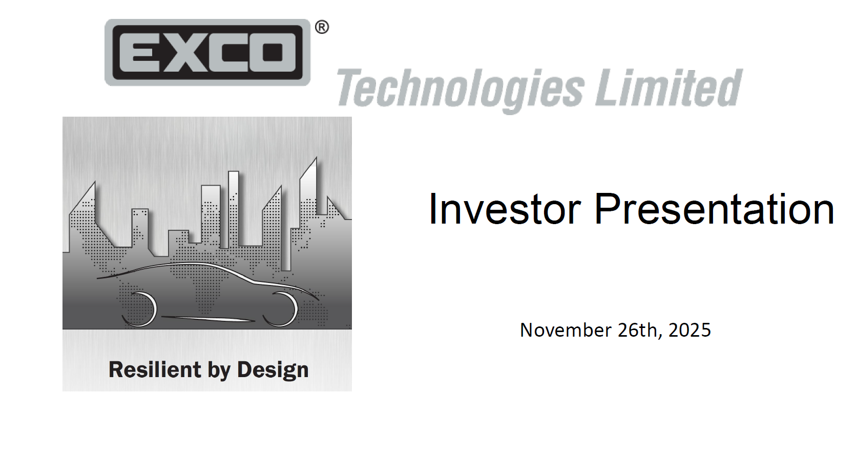 Investor presentation cover