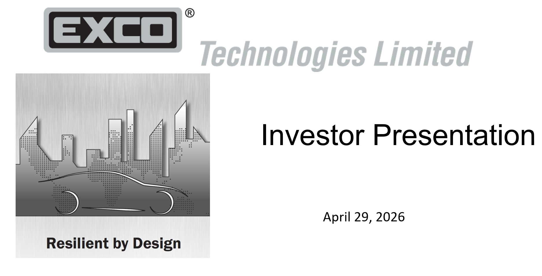 Investor Presentation Cover